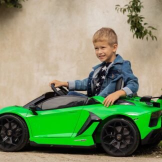 COCHE LAMBORGHINI AVENTADOR 24V, 2 PLAZAS, 2 MOTORES 45W, MP4, VERDE - BN-AVENTADOR24VGREEN